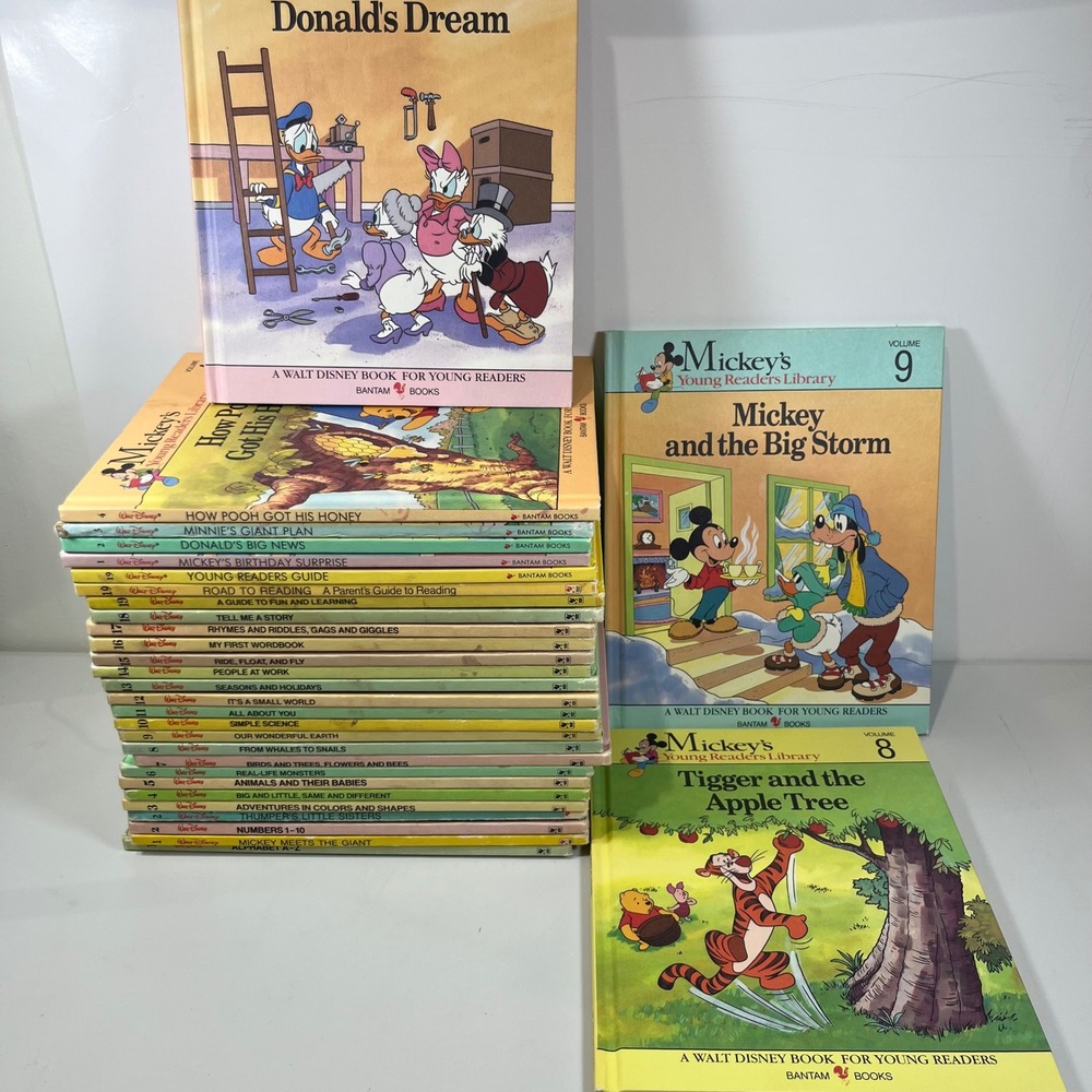 Vintage Walt Disney Books Kids Mickey Mouse Bantam Young Readers 1990 Lot 30